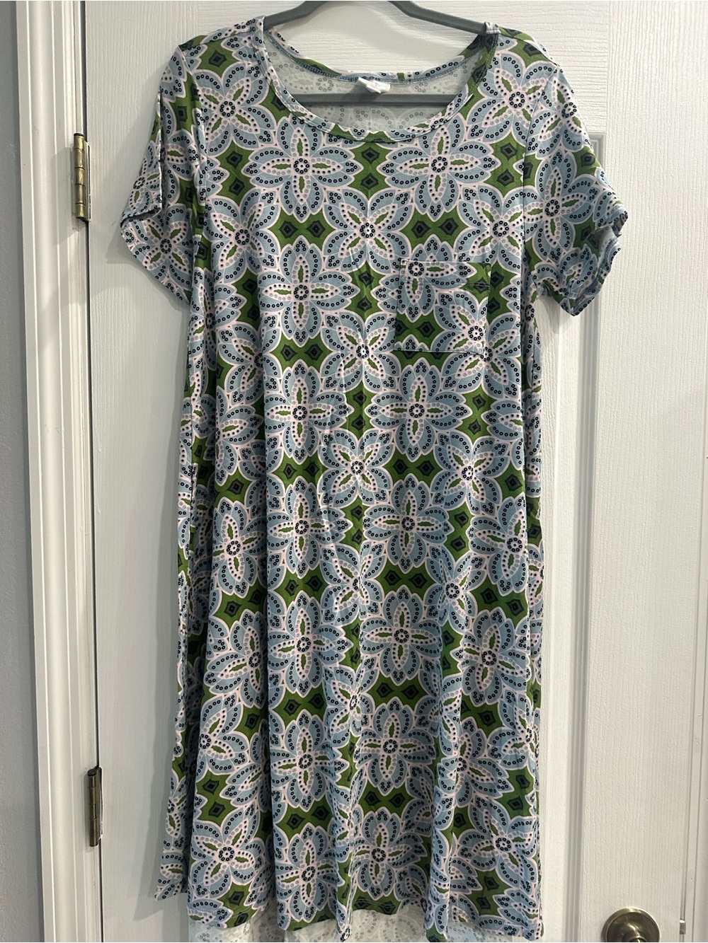 LuLaRoe Green and White Floral Midi Dress